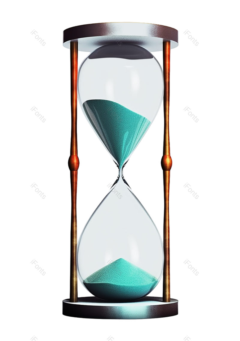 沙漏图片,宝石元素,白色背景PNG,时间免抠素材